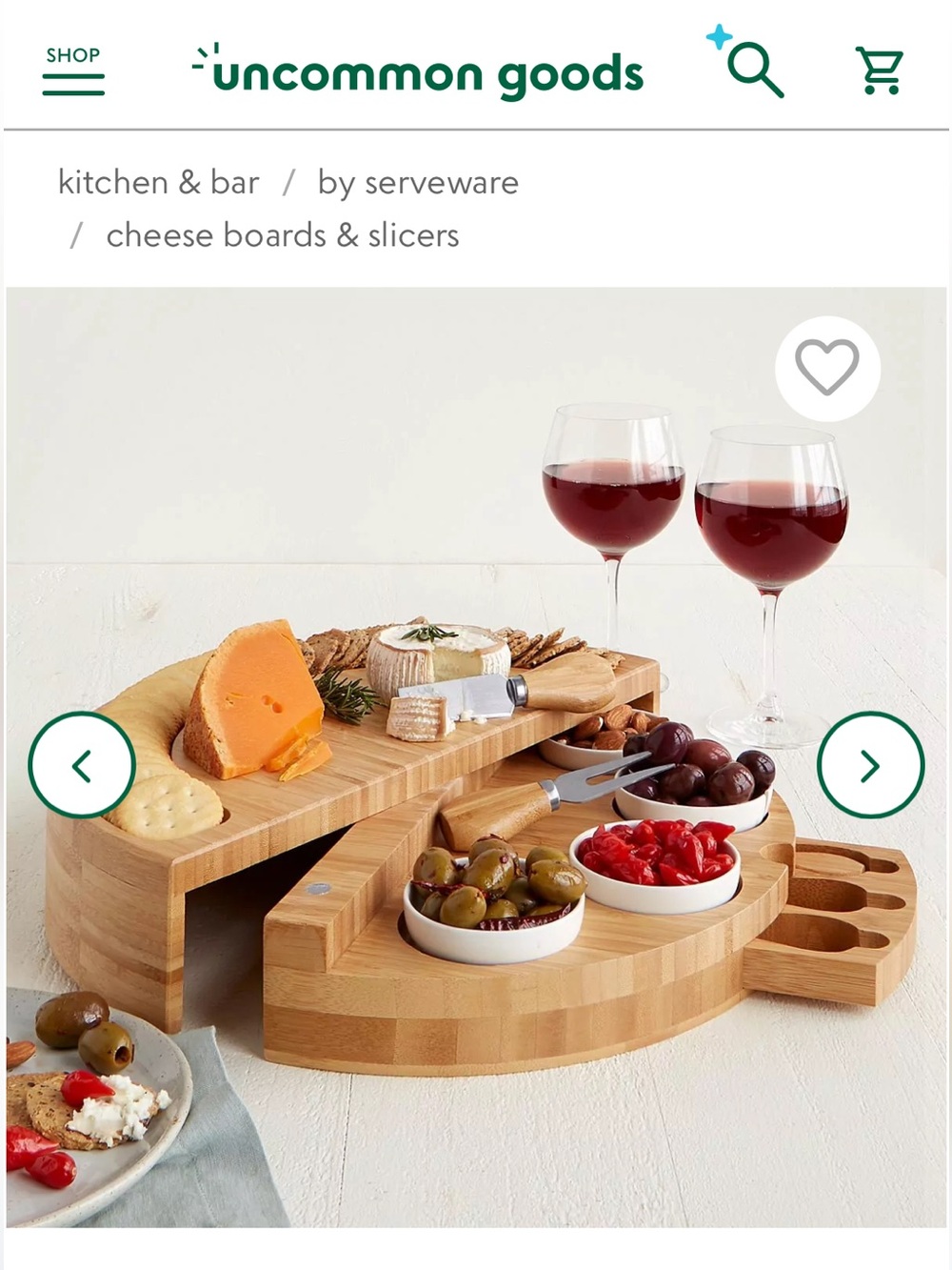 Natural Bamboo Swivel Cheese & Tapas Serving Board
